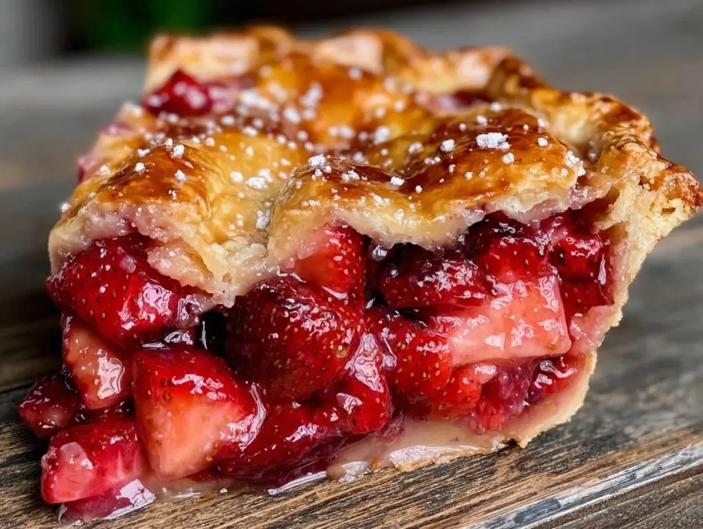 strawberry rhubarb pie recipe - featured image