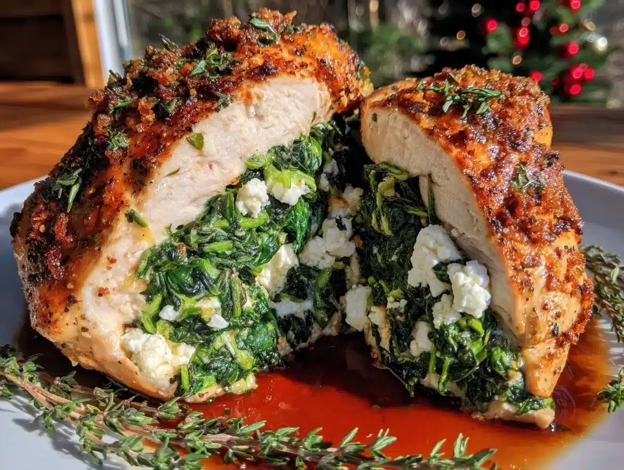 stuffed chicken breast with spinach and goat cheese preparation steps