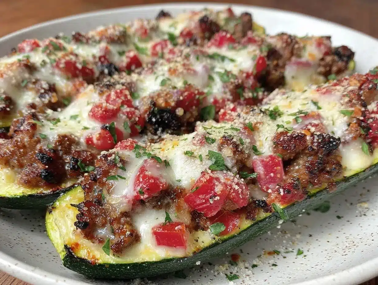 stuffed zucchini boats recipe preparation steps