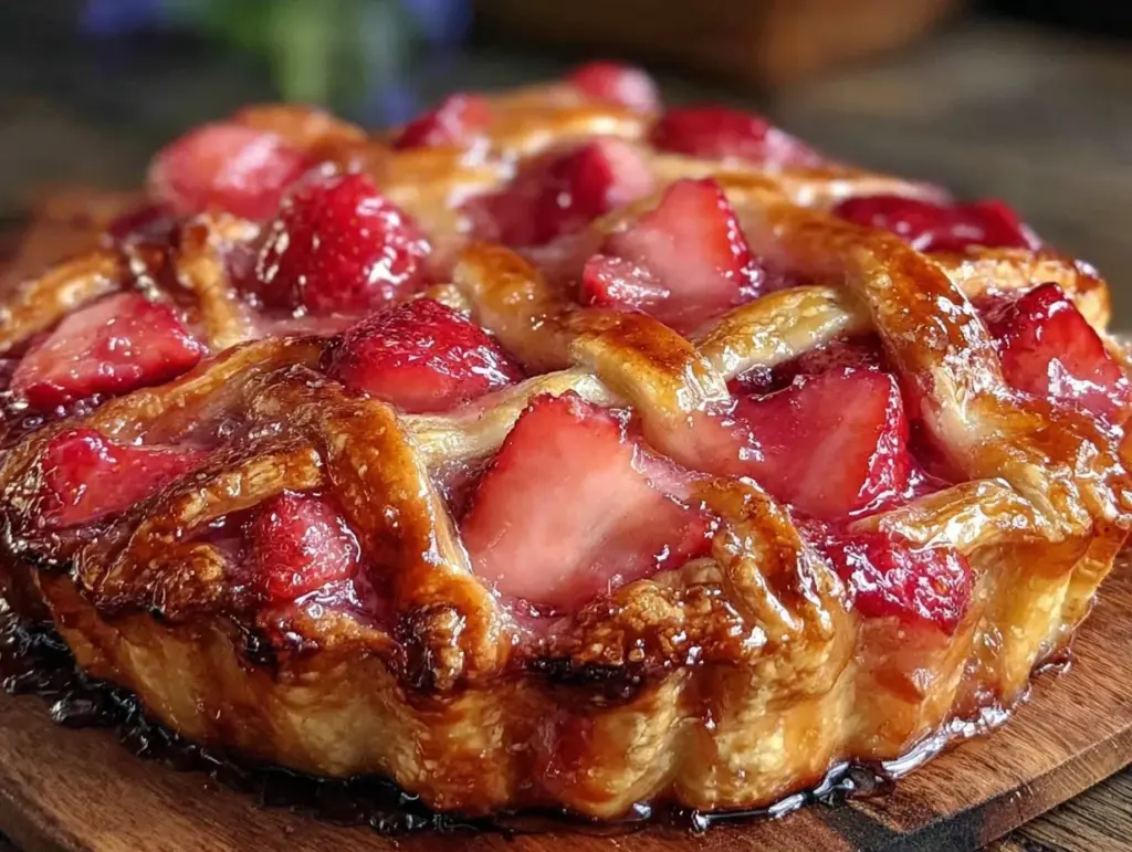 tangy rhubarb strawberry pie - featured image