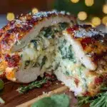 tender stuffed chicken breast with spinach and cheese - featured image