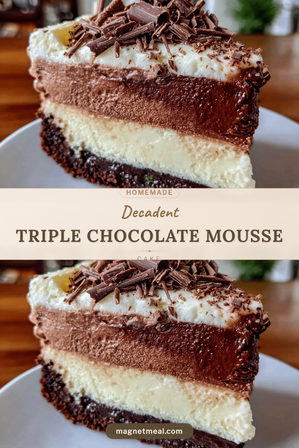 triple chocolate mousse cake recipe