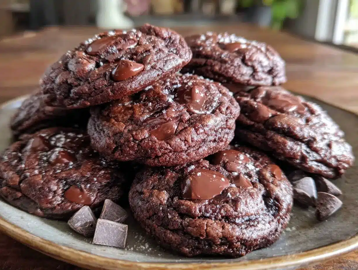 Ultimate Fudgy Double Chocolate Cookies preparation steps
