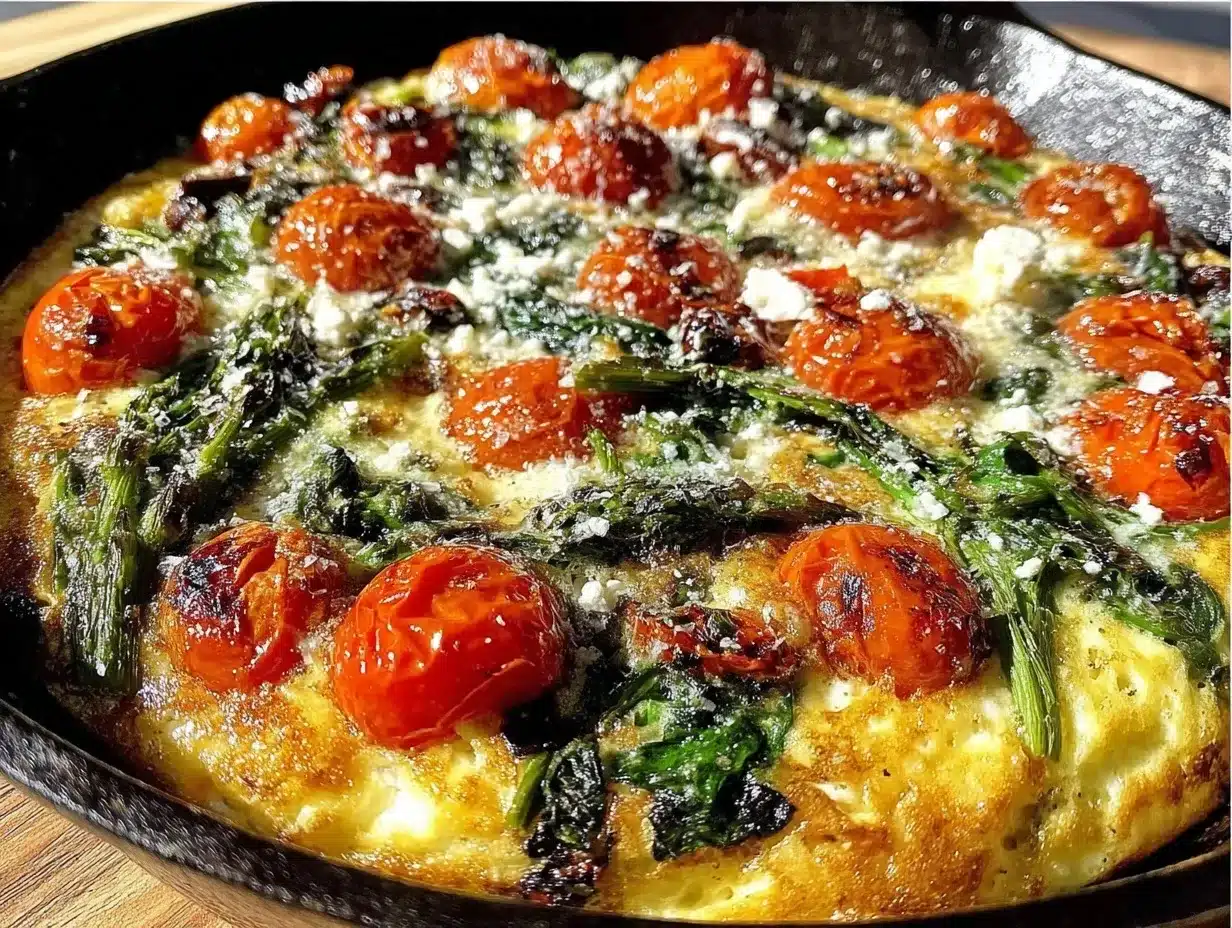 veggie-packed cast iron frittata preparation steps