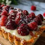 white chocolate raspberry tart - featured image