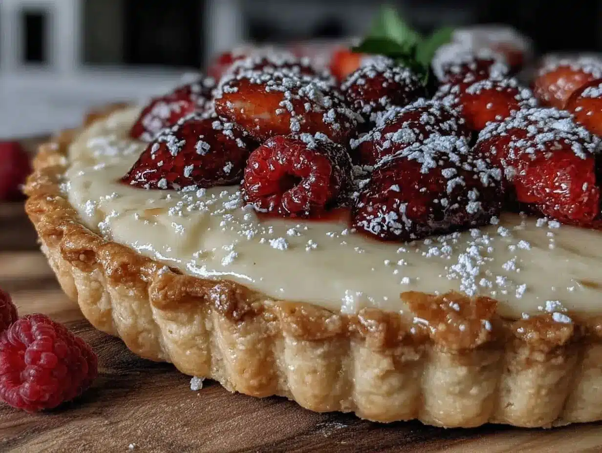 white chocolate raspberry tart preparation steps