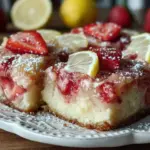 zesty strawberry lemonade bars - featured image
