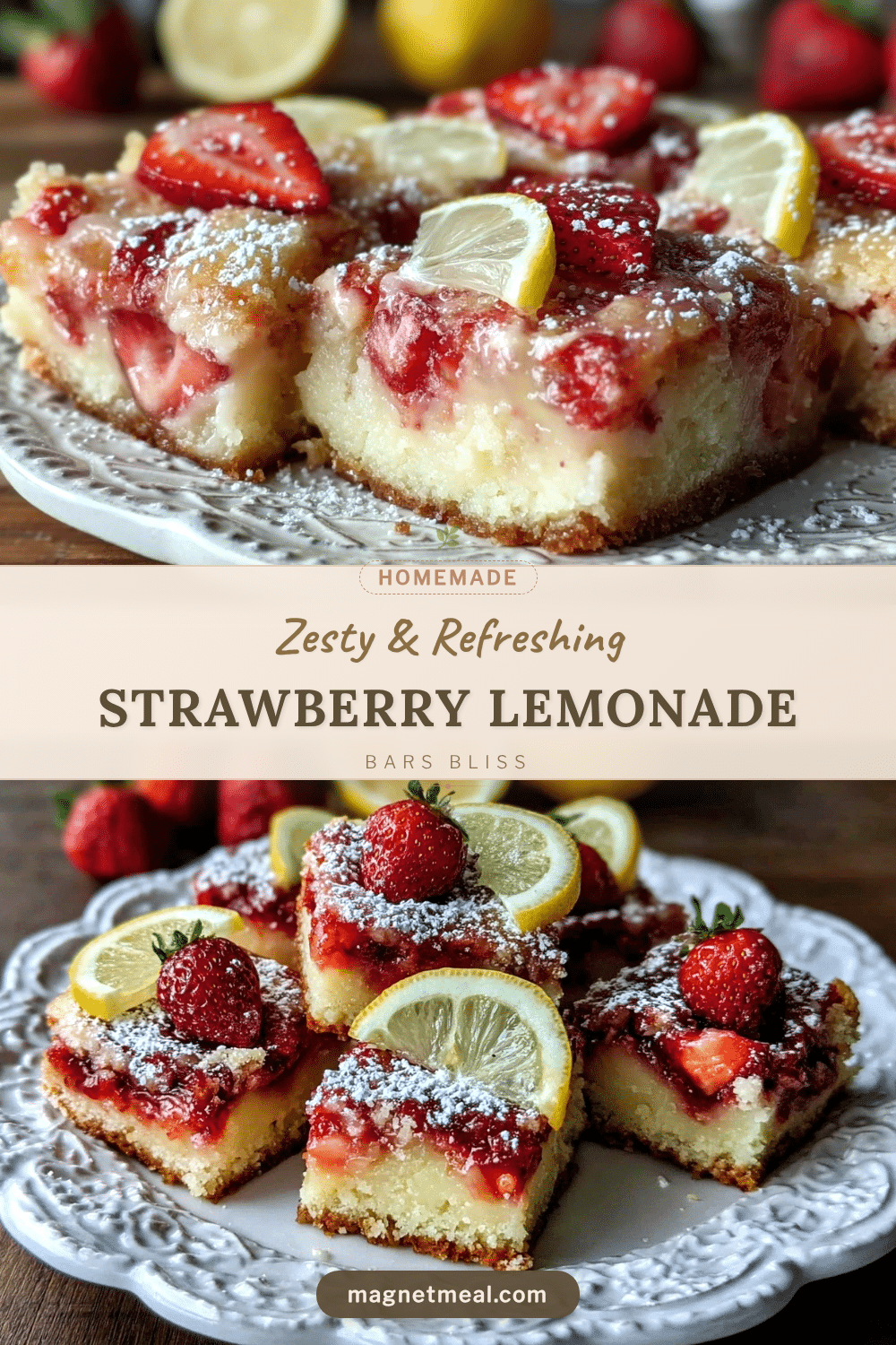 zesty strawberry lemonade bars recipe