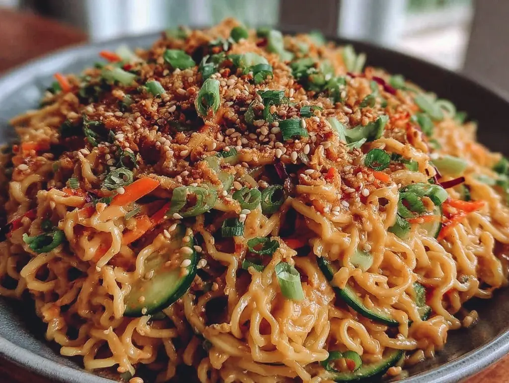 asian sesame noodle salad - featured image