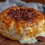 baked brie with honey and pecans - featured image
