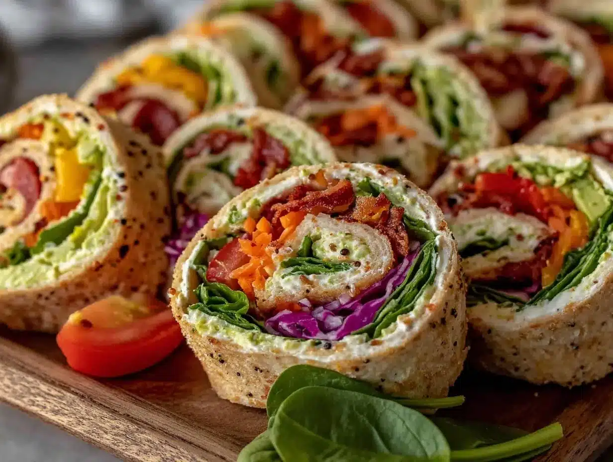 beach pinwheel sandwiches preparation steps