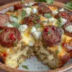 black bean chorizo breakfast casserole - featured image