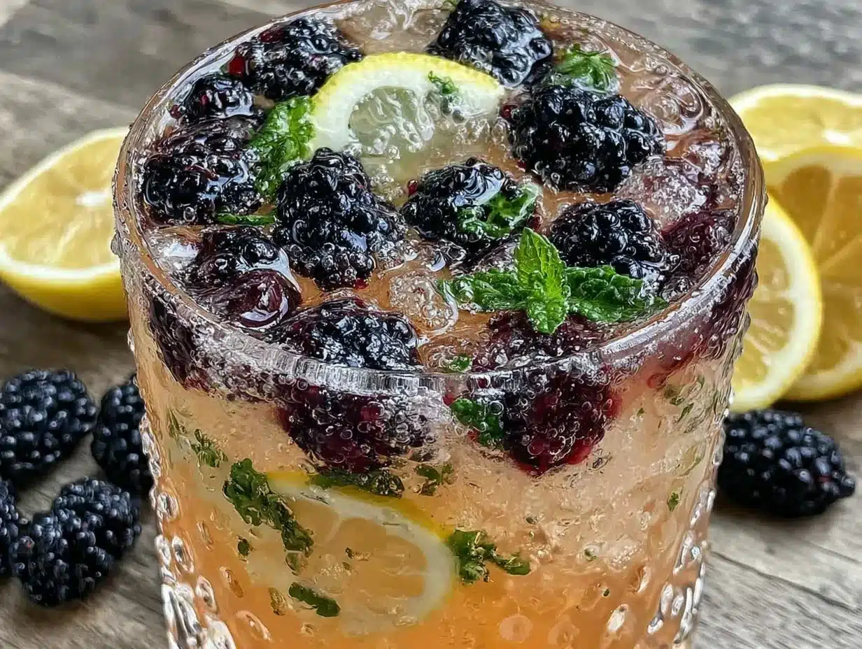 blackberry bourbon lemonade cocktail preparation steps
