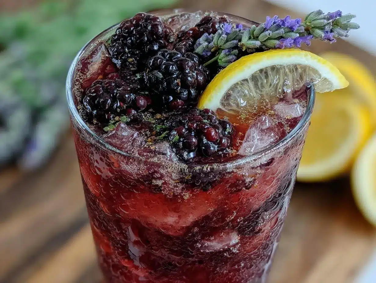 blackberry lavender lemonade cocktail preparation steps