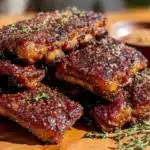 bourbon brown sugar bbq ribs - featured image