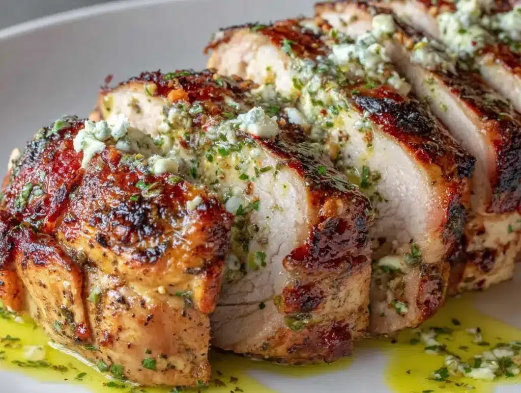 boursin stuffed pork tenderloin - featured image