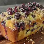 brown butter blueberry lemon loaf cake - featured image