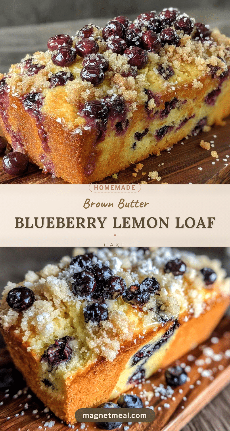 brown butter blueberry lemon loaf cake recipe