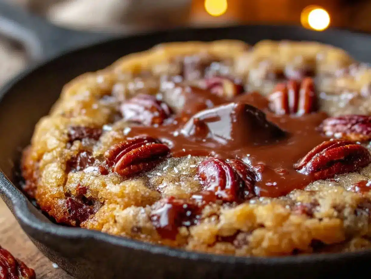 brown butter bourbon pecan chocolate chip skillet cookie preparation steps