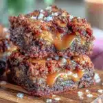 brown butter bourbon salted caramel brownies - featured image