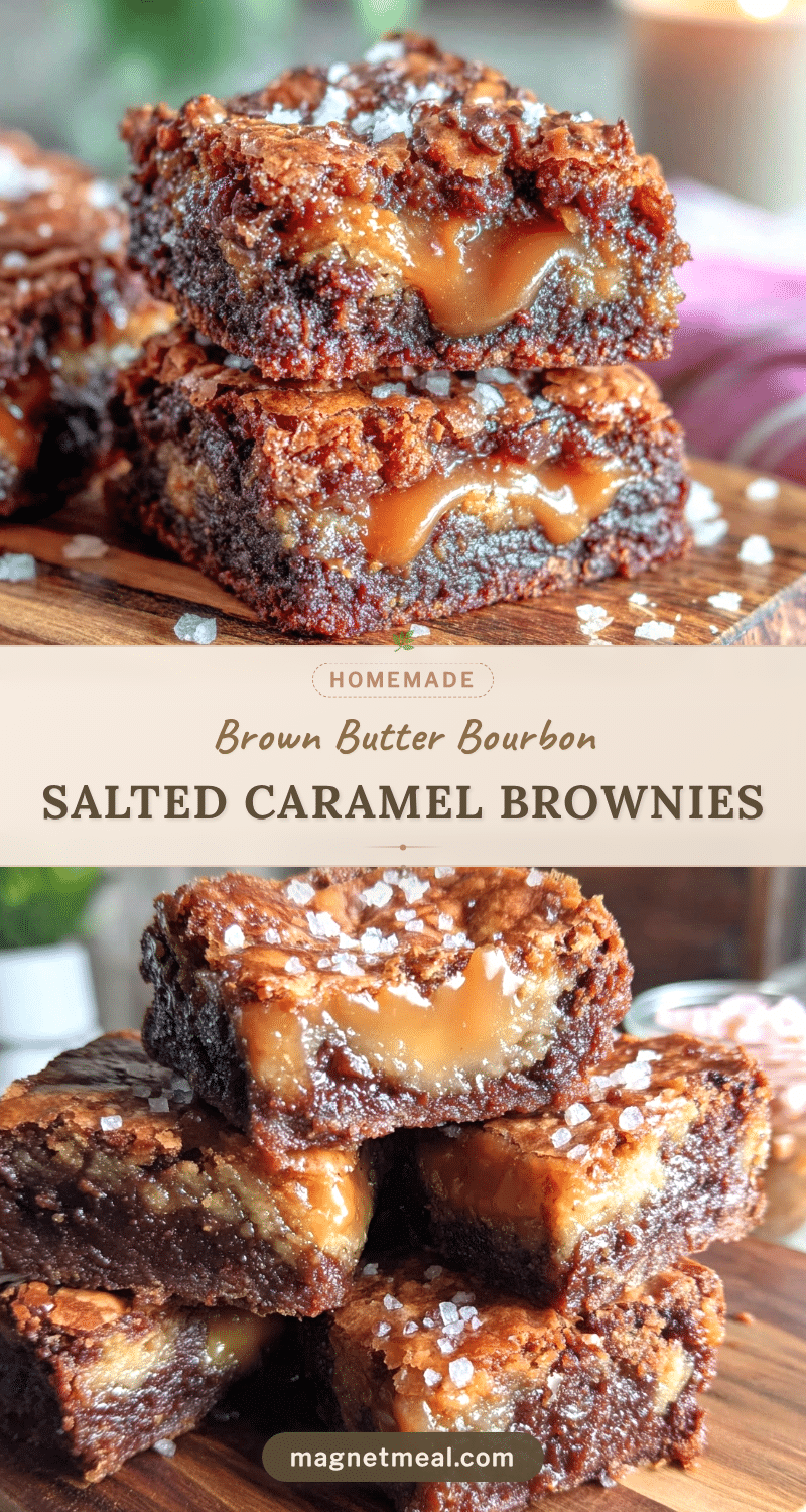 brown butter bourbon salted caramel brownies recipe