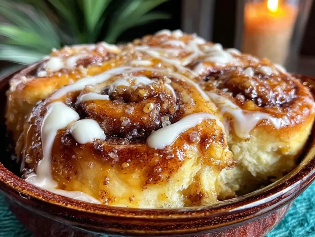 brown butter cinnamon roll casserole - featured image