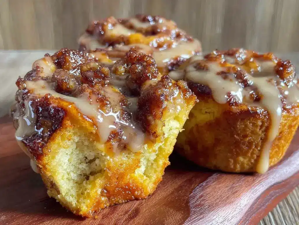 brown butter cinnamon roll muffins - featured image