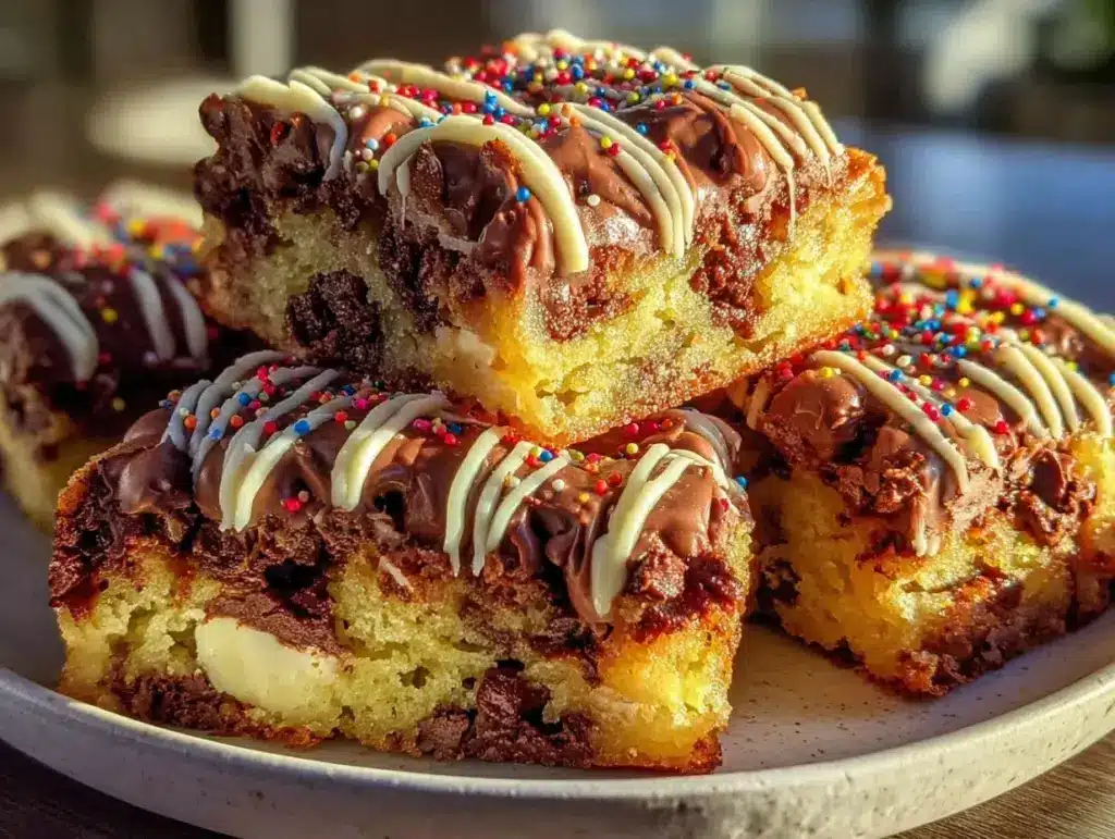 brown butter confetti cookie bars - featured image
