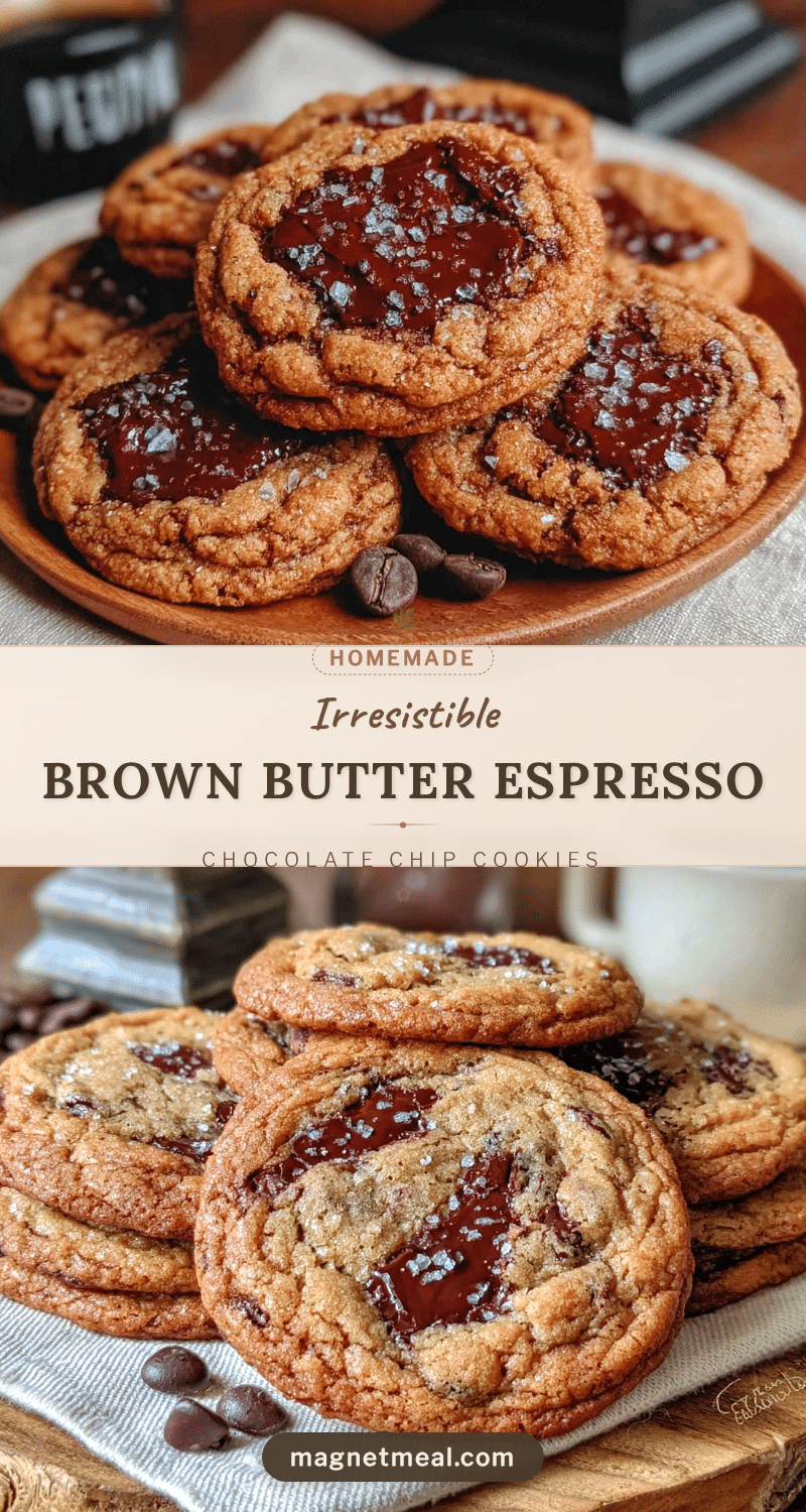 Brown Butter Espresso Dark Chocolate Chip Cookies recipe