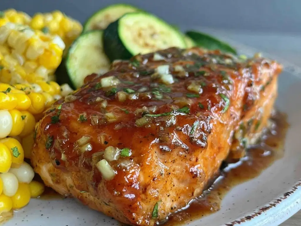 brown butter honey garlic salmon - featured image