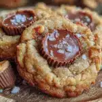 brown butter peanut butter cup cookies - featured image
