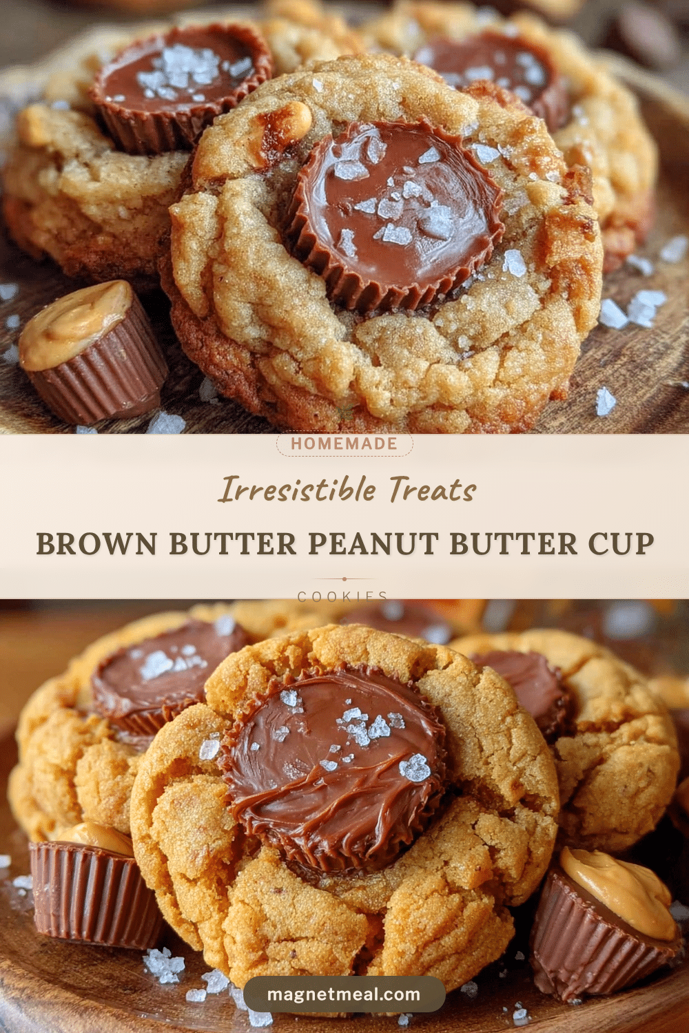 brown butter peanut butter cup cookies recipe