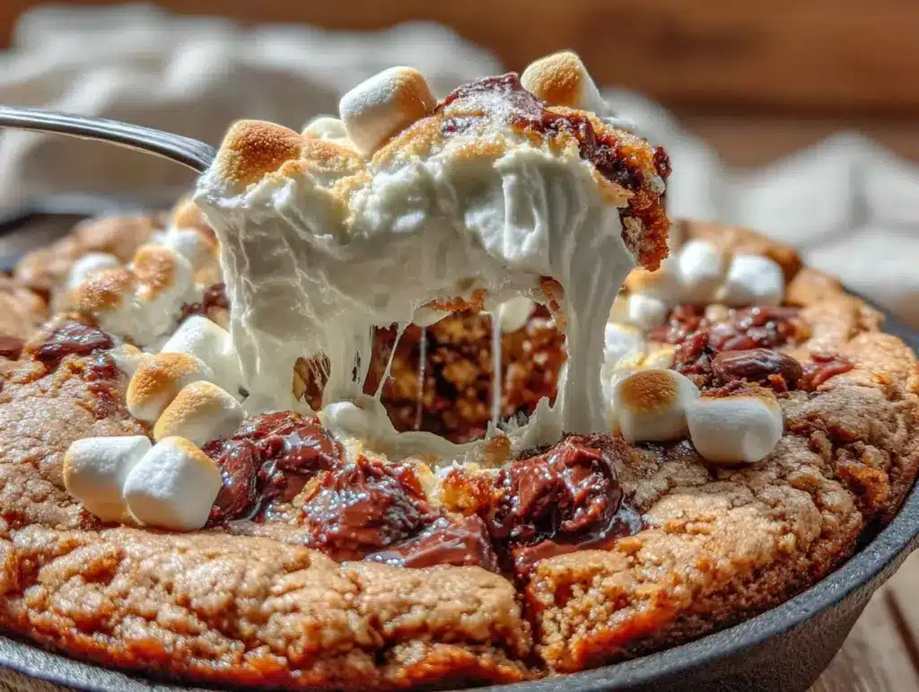 brown butter s’mores skillet cookie - featured image