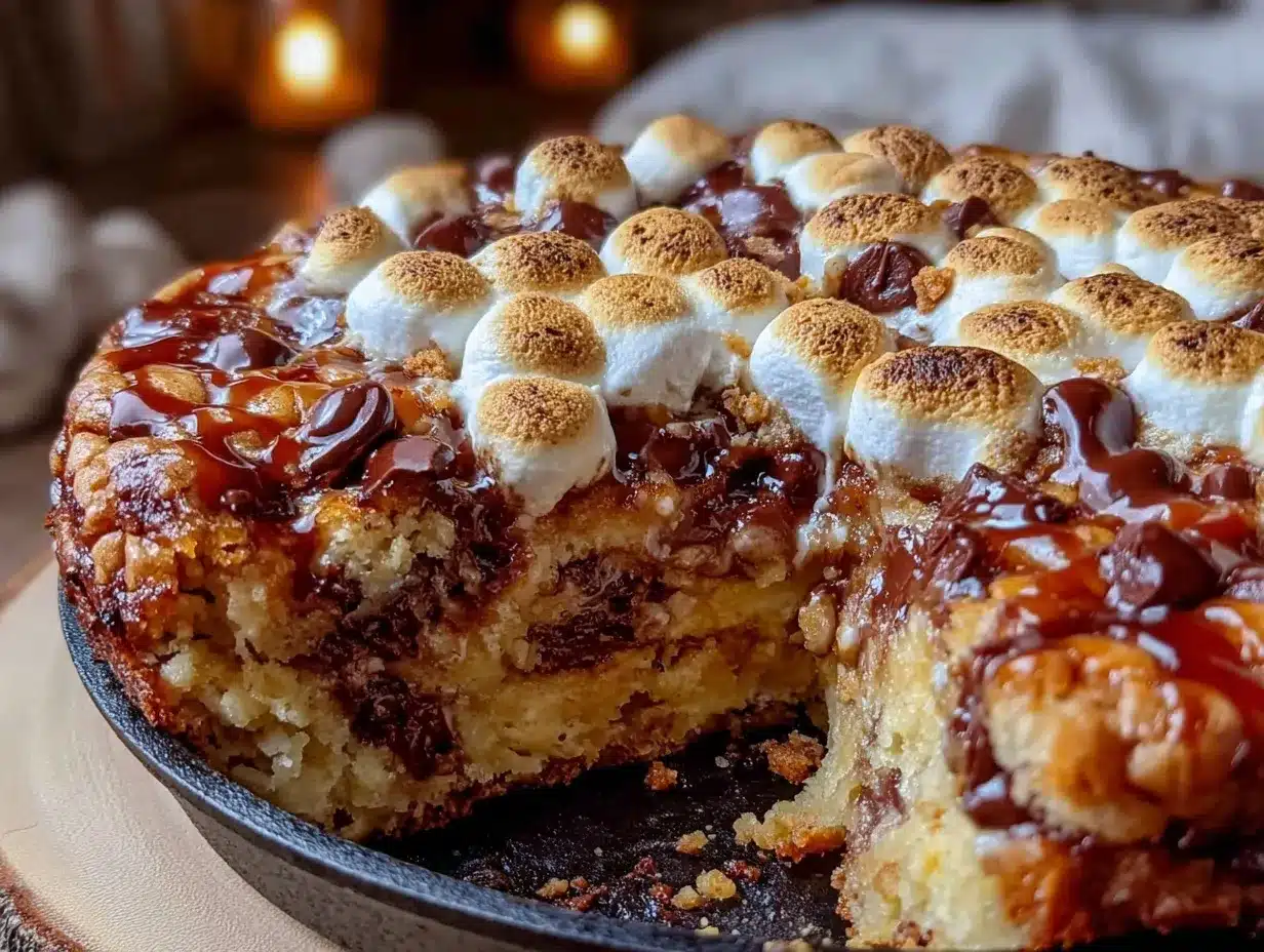 brown butter s’mores skillet cookie preparation steps