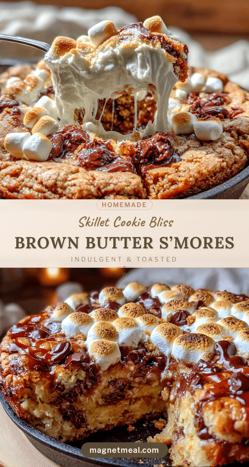 brown butter s’mores skillet cookie recipe