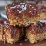 brown butter salted caramel rice krispie treats - featured image