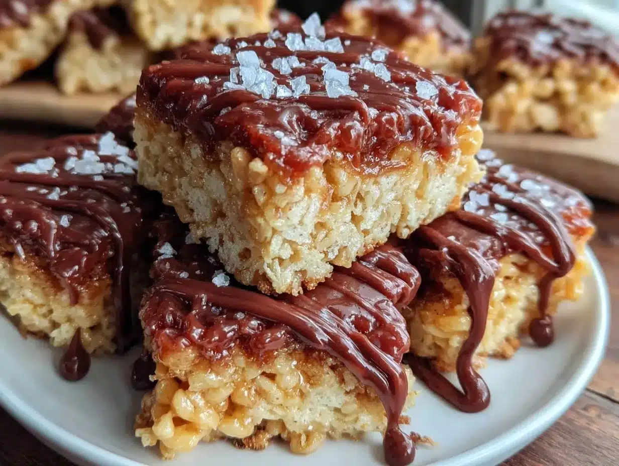 brown butter salted caramel rice krispie treats preparation steps