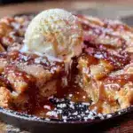 brown butter salted caramel skillet cookie - featured image