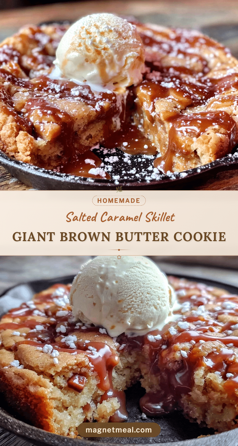 brown butter salted caramel skillet cookie recipe