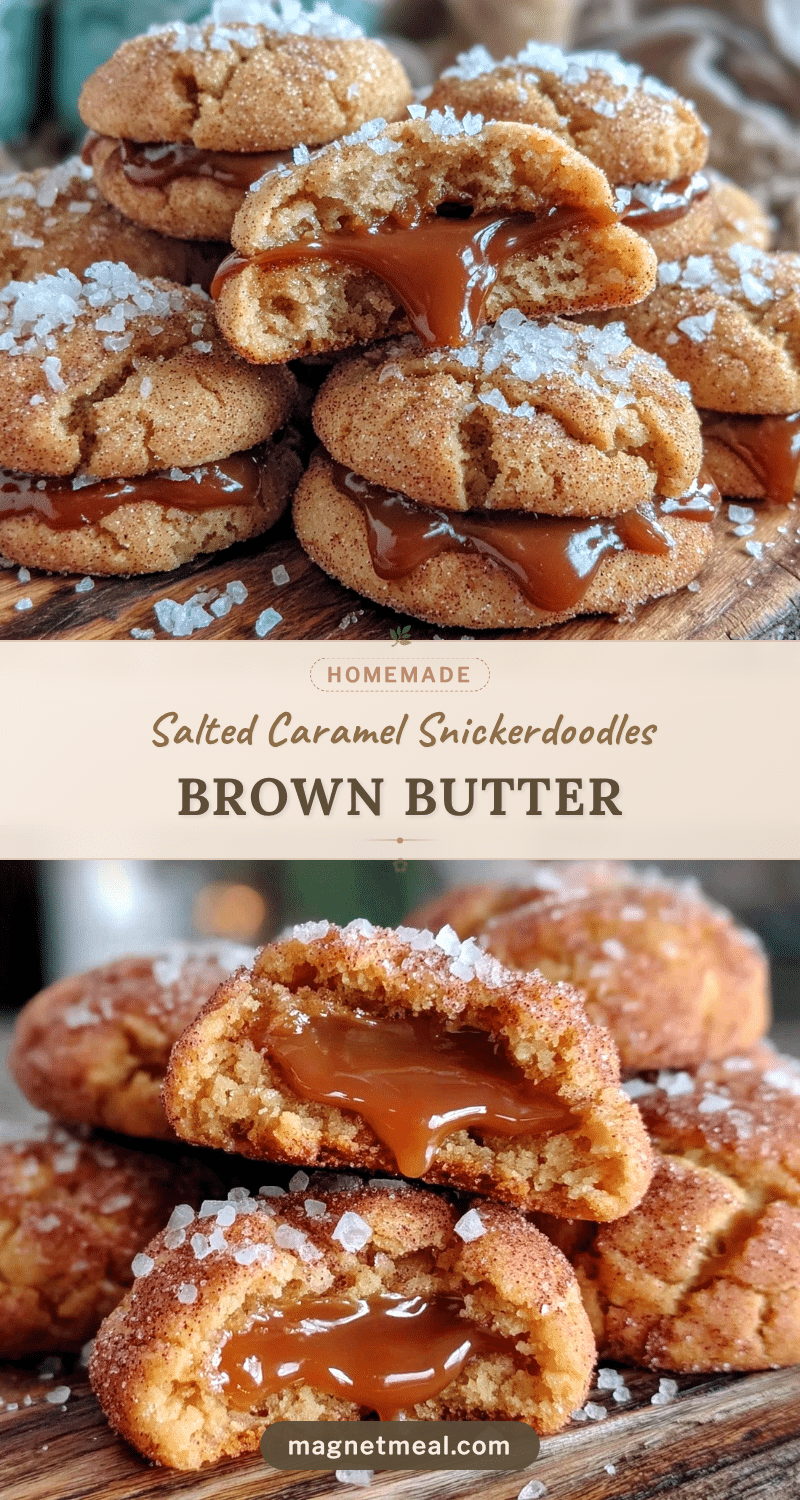 brown butter salted caramel snickerdoodle cookies recipe