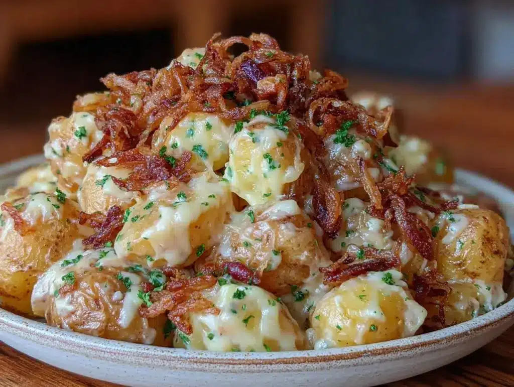 brown butter smoked gouda potato salad - featured image