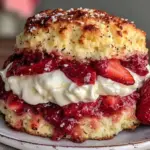 brown butter strawberry shortcake stack - featured image