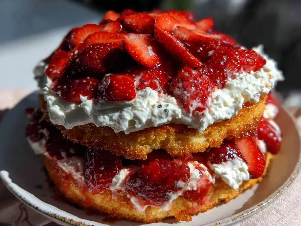 brown butter strawberry shortcake stack preparation steps