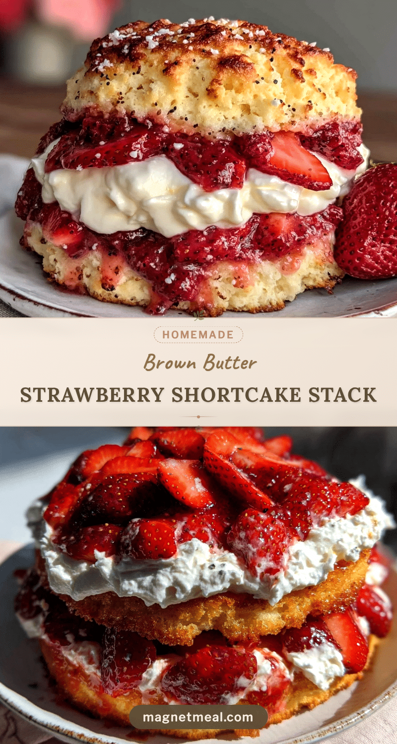 brown butter strawberry shortcake stack recipe
