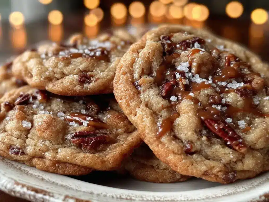 brown butter toffee pecan cookies - featured image