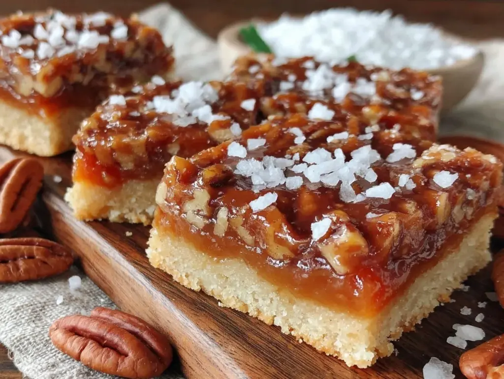 brown butter toffee pecan shortbread bars - featured image