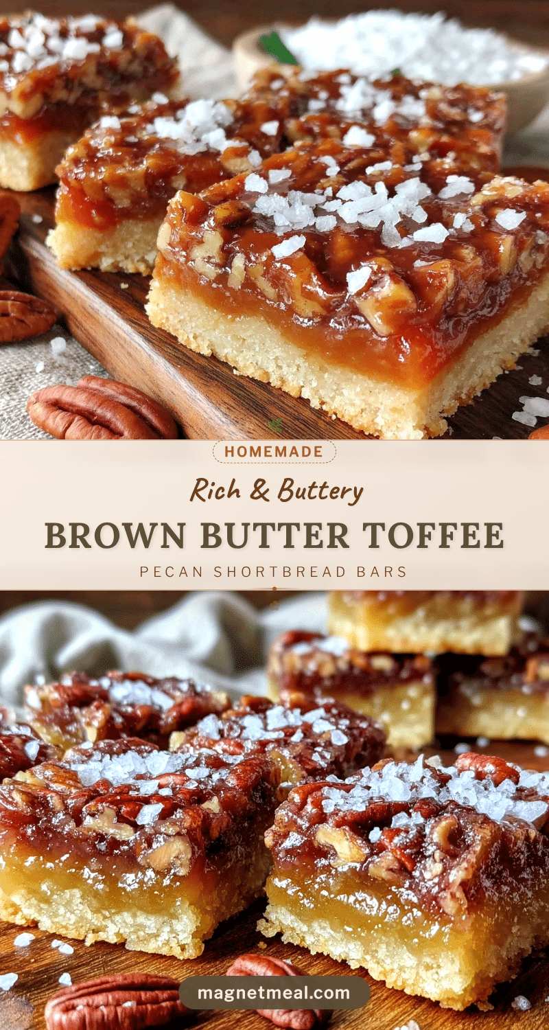 brown butter toffee pecan shortbread bars recipe