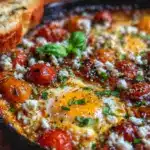 brown butter tomato feta egg skillet - featured image
