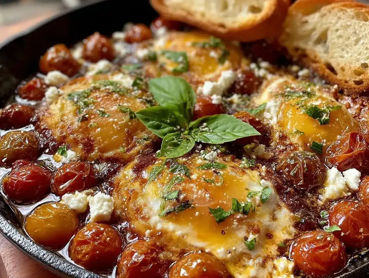 brown butter tomato feta egg skillet preparation steps