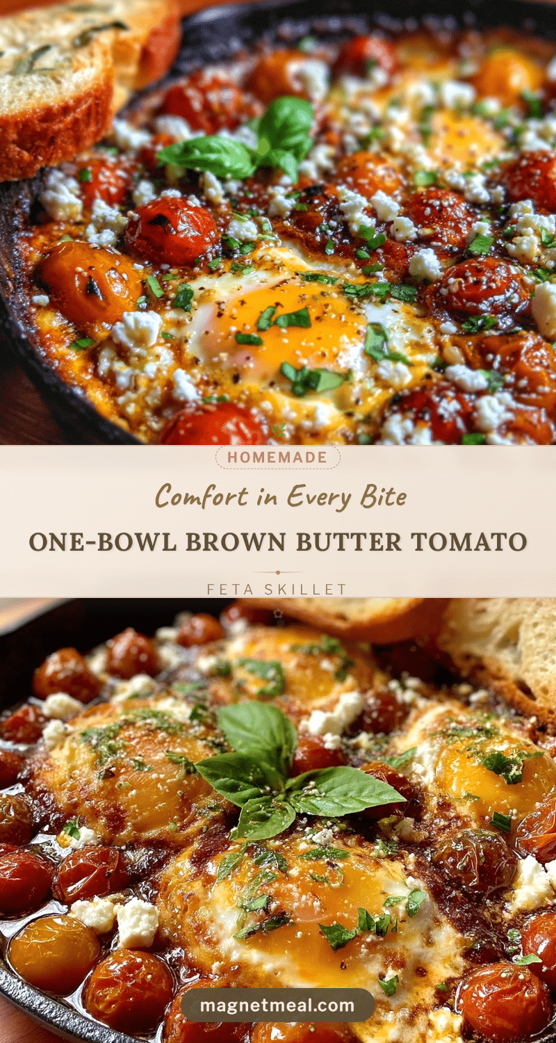 brown butter tomato feta egg skillet recipe